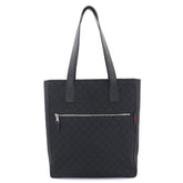 Gucci GG Canvas Medium Tote Handbag, Leather, Black, 834796, Silver Hardware Bag — New - Store Return