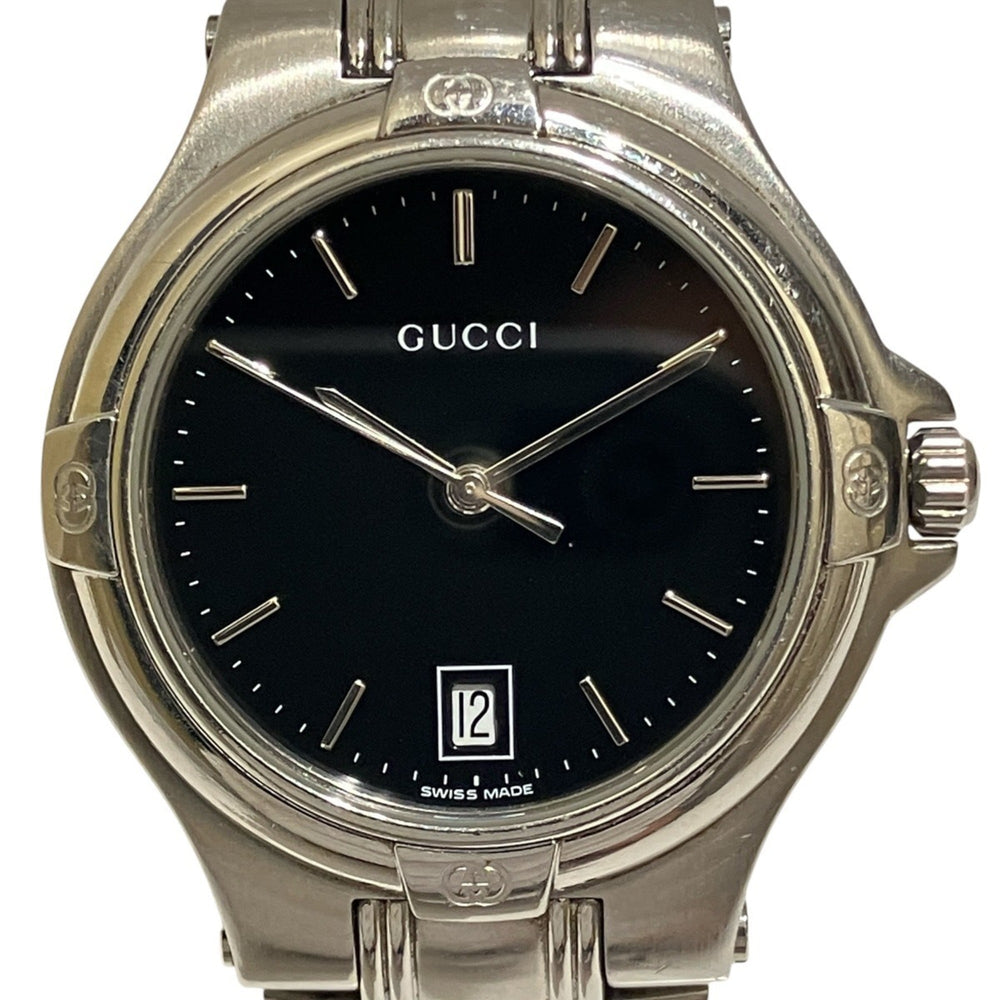 Gucci GUCCI watch, total weight 105.4g, stainless steel, quartz movement, black dial, 9040M — Good