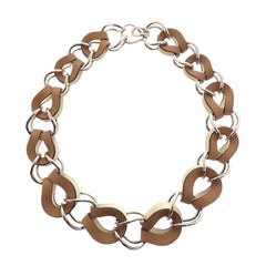 Hermes VIREVOLTE Necklace, Metal and Leather, Brown, U Stamp (Made in 2022), 1522HERMES — Like New