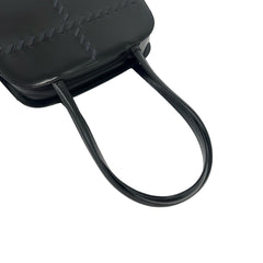 YVES SAINT LAURENT Logo Stitch Leather Handbag Semi-Shoulder Bag Black 17395 — Like New
