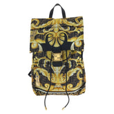 FENDI x VERSACE Backpack (7VZ066) - Black, Brown, Yellow, Gold Hardware, Nylon, Women's — Like New
