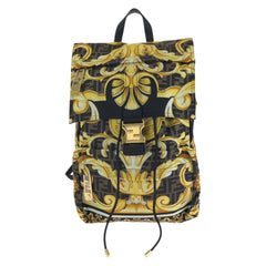 FENDI x VERSACE Backpack (7VZ066) - Black, Brown, Yellow, Gold Hardware, Nylon, Women's — Like New