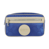 GUCCI Gucci Off The Grid Belt Bag Body 631341 Nylon Leather Blue Beige Pouch Waist One Shoulder Japan Limited — Like New