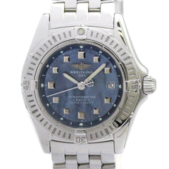 BREITLING Callistino Blue MOP Dial Steel Quartz Watch A72345 Polished — Very Good