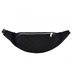 Celine Triomphe Belt Bag/Waist Bag for Men, Black Canvas, Silver Hardware — Like New