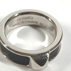 HERMES Hermes Athens Accessory Ring - Metal Leather Women's Black Size 1 — Like New