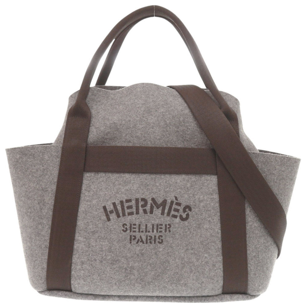 Hermes Sac de Pansage Groom Felt Grimoyen Silver Hardware Z Stamp (2021) 2-Way Tote Bag 0264HERMES — Like New