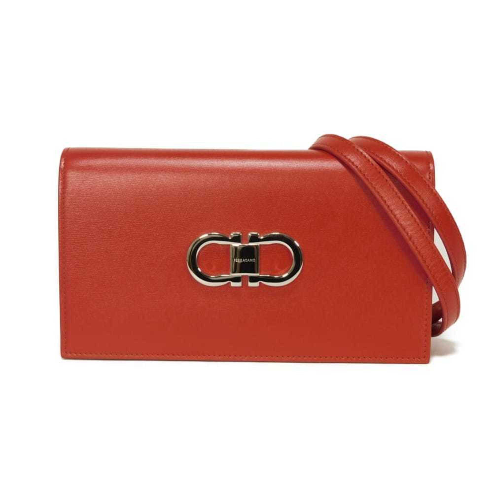 Salvatore Ferragamo Shoulder Bag Double Gancini Mini Chain Calfskin 2-Way New Logo Red 218357 Women's — Like New