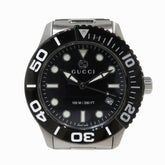 Gucci Timeless Diver Watch, Total Weight 166.5g, Stainless Steel, Quartz, Black Dial, YA126279 — Good