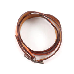 HERMES Be Api Double Tour Gold Orange Silver Hardware Triple Strand Leather Bracelet Z Stamp Comes with Box and Dust Bag Made in France Women's — Like New