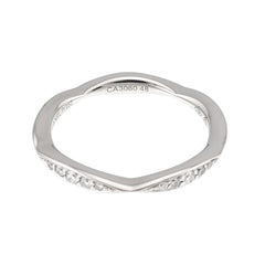 Chanel Camellia Ring #48, Half Diamond, Platinum — Like New