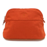 HERMES Bolide Pouch 20 Handbag Multi-purpose Canvas Leather Red Orange — Like New