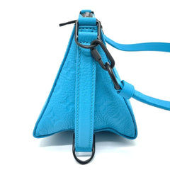 LOUIS VUITTON M55925 Monogram Empreinte Triangle Shoulder Bag Leather Men's Turquoise Blue S-210316-20 — Like New