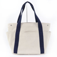 HERMES Cabriole Tote Bag, 100% Cotton, Gris Perle, Made in France, Women's — Like New