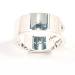 GUCCI Branded Cutout G Ring, Sterling Silver 925, Size 16.5cm, Men's — Like New