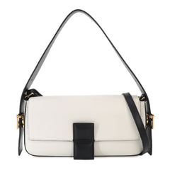 Fendi Bucket Twist 2-way Hand/Shoulder Handbag, Leather, White/Black, 8BR821, Gold Hardware — New - Store Return
