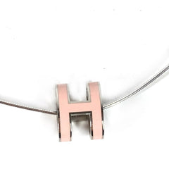 HERMES Hermes Pop H Accessory Necklace Metal Women's Light Pink — Like New