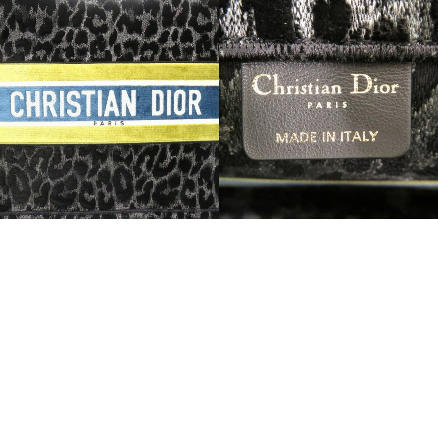 Christian Dior Velour Leopard Book Tote Medium Black 0003Christian