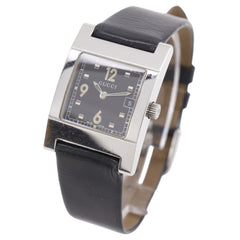 Gucci GUCCI watch 7700L stainless steel x leather quartz analog black dial women's — Good