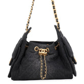 Chanel Chain Shoulder Bag CHANEL25 Mini Coco Mark Denim AS5631 CHANEL Black Handbag Women's — Like New