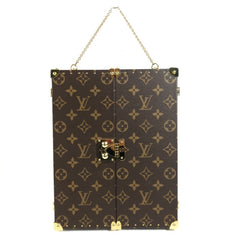 LOUIS VUITTON GI0554 Monogram Home Mirror Trunk Interior Tri-fold Canvas Men's Women's Brown — Like New