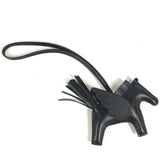 HERMES Hermes Horse Keychain Cheval Rodeo Pegasus PM Accessory Bag Charm So Black All Agneau Milo Men's Women's Like New — Like New