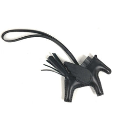 HERMES Hermes Horse Keychain Cheval Rodeo Pegasus PM Accessory Bag Charm So Black All Agneau Milo Men's Women's Like New — Like New