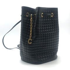 CELINE 188373BFI Small C Charm Backpack Leather Women's Black x — New - Store Return