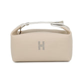 Hermes handbag pouch Bride à Black PM beige canvas HERMES — Like New