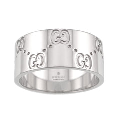 Gucci Icon Wide Ring #18, 18K WG (White Gold 750) — Like New