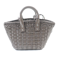 BALENCIAGA 671342 Bistro XS Shoulder Bag, Enamel, 2-Way, Gray, Includes Dust Made in Italy, Women's — Like New