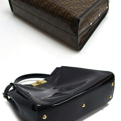 Fendi Peekaboo Zucca Pattern Definer Patent Handbag — Like New