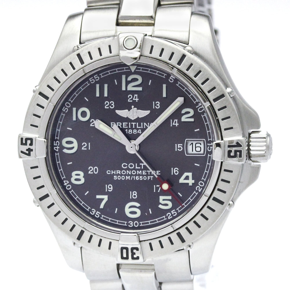 BREITLING Colt Stainless Steel Quartz Mens Watch A74350 Polished — Very Good