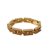 PRADA Metal x Enamel Chain Bracelet, Gold Color, Orange, Men's & Women's — Like New