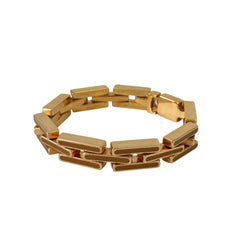 PRADA Metal x Enamel Chain Bracelet, Gold Color, Orange, Men's & Women's — Like New