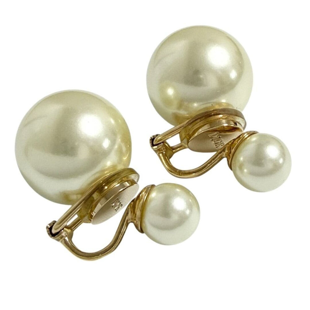 Christian Dior Dior Women's Tribal Clip Earrings, Faux Pearl — Like New