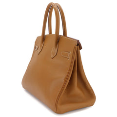 Hermes Birkin 30, Ardennes leather, natural finish, handbag, □B stamp, made in 1998, gold hardware — Like New