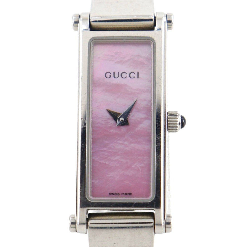 Gucci 1500L Stainless Steel Quartz Analog Watch with Pink Dial for Women — Good