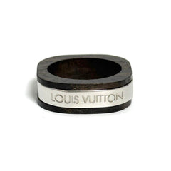 Louis Vuitton Men's Wood and Metal Square Ring — Like New