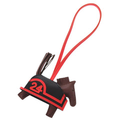 Hermes Robeo 24 PM Agneau Milo Black Terre Capucines K stamp (2025 production) Accessory Bag Charm 1119 HERMES — New - Store Return