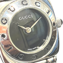 Gucci Horsebit watch, total weight 43.6g, stainless steel, quartz movement, black dial, 6400L — Good