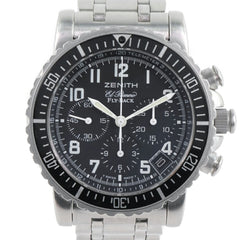 Zenith Rainbow Black 01/02.0470.405 Stainless Steel Automatic Chronograph Men's Dial Watch — Good