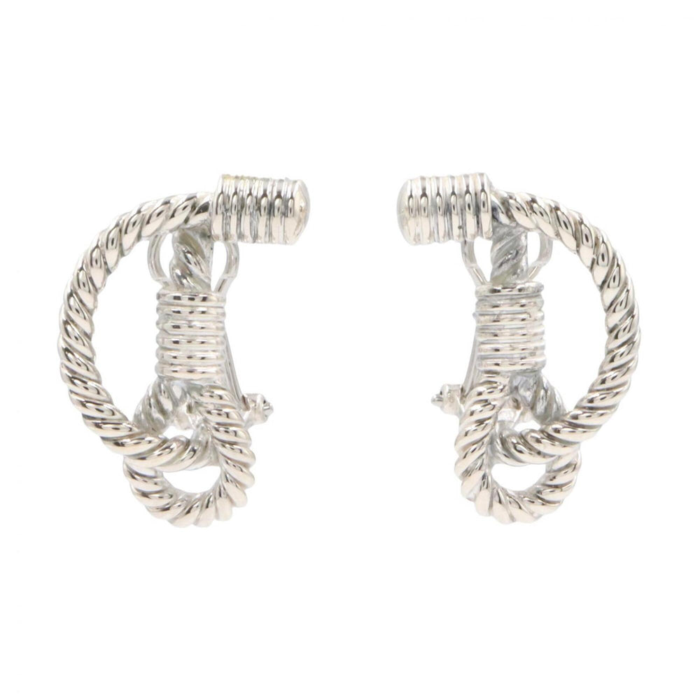 Hermes Rope Earrings, Sterling Silver 925, Women's Tone — Like New