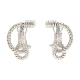 Hermes Rope Earrings, Sterling Silver 925, Women's Tone — Like New
