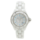 CHANEL J12 Blue Light Limited Edition (2000 pieces) White Ceramic Dial Date Ladies Quartz Watch H3826 — Very Good