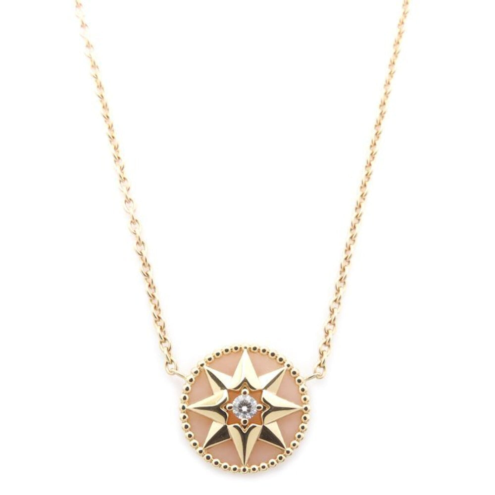 Christian Dior Rose des Vents Necklace, Pink Opal and Diamond, 18K Gold, Women's, 295853 — Like New