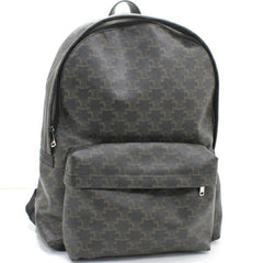 CELINE Backpack Triomphe Canvas Black Brown Rucksack Men's 188382BOV T5686 — Like New