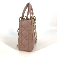 CHRISTIAN DIOR M0505ONGE_M50P Lady CHRISTIAN DIOR Cannage Chain Shoulder Bag Crossbody Bag Hand Bag Pink BeigeBased — Like New