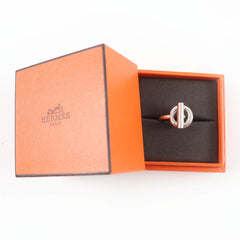 HERMES Echappé MM 925 Ring, 2024 Model, Silver, Size 48, with Case, Made in Italy, Weight 9.6g, Women's — Like New