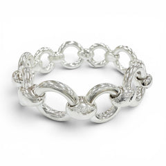 HERMES Vintage Frontaire Bracelet, SV925 Bangle, Silver, Weight 55.2g, Women's — Like New